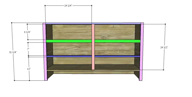 DIY Plans to Build a Spring Rose Dresser-Front Stretchers 2