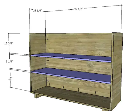 DIY Plans to Build an Eclectic Wood Sideboard_Shelves