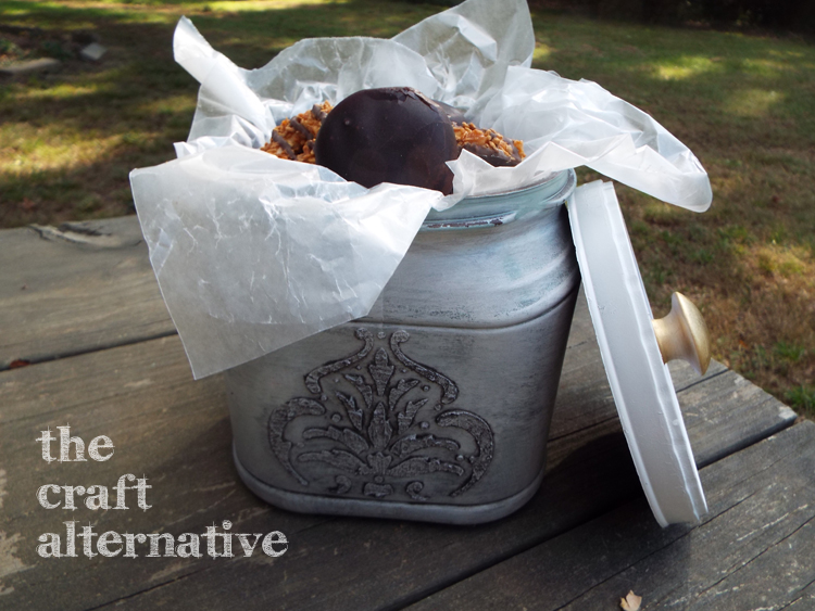How to Make a Gift Box Using a Plastic Coffee Can filled with cookies