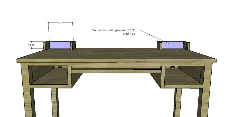 DIY Plans to Build a Magnolia Vanity Table_Upper Drawer Back