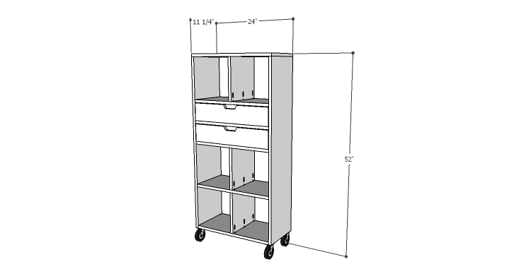 DIY Plans to Build a Rolling Storage Cubby