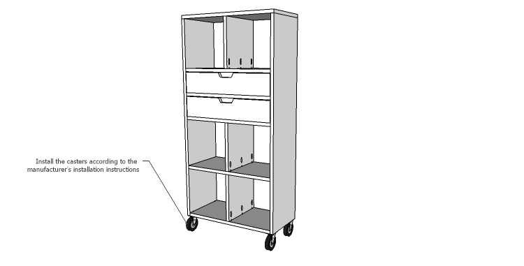DIY Plans to Build a Rolling Storage Cubby_Casters