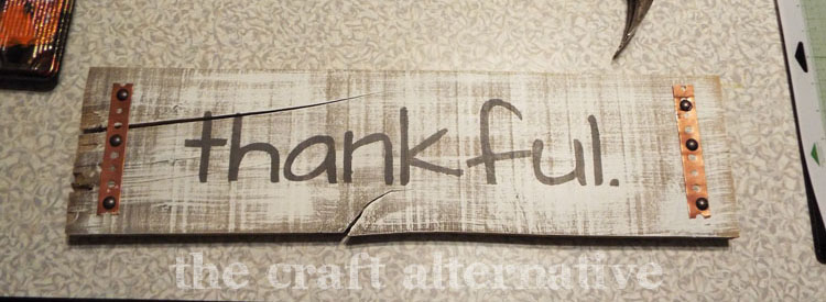 DIY Fall Sign Using a Pallet Board hanger tape on board