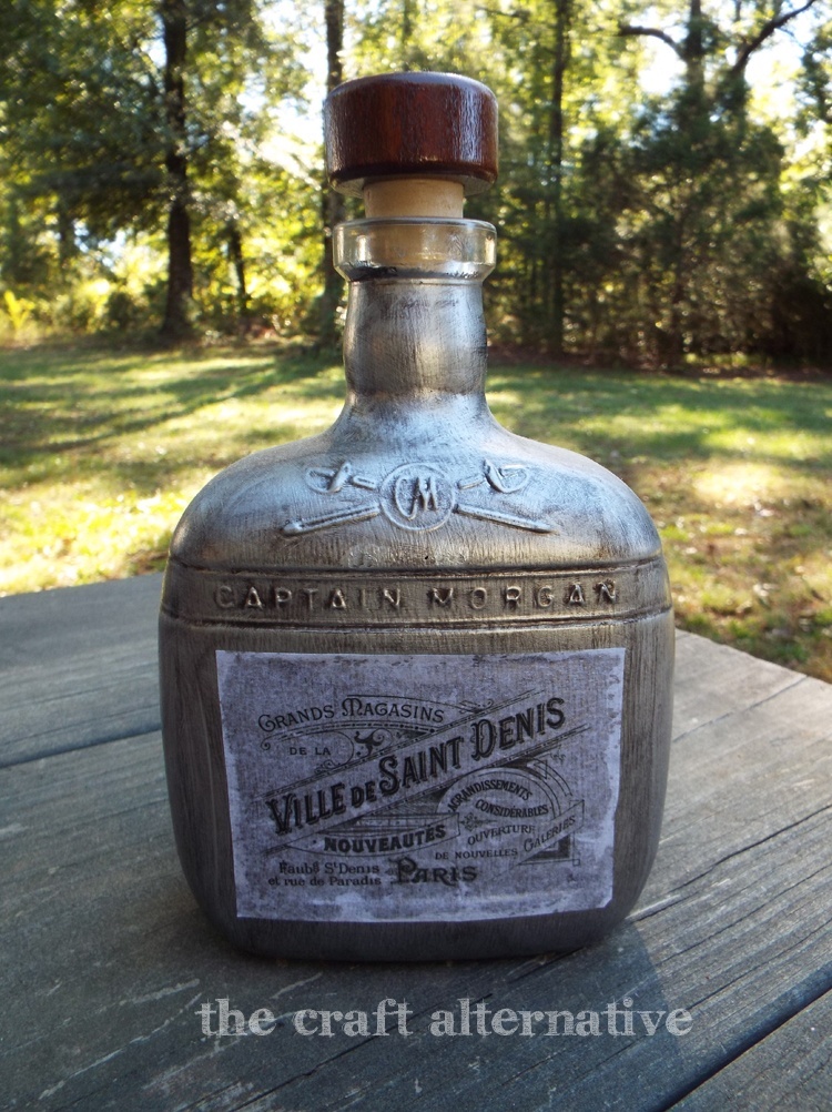 Painting Glass Bottles completed bottle