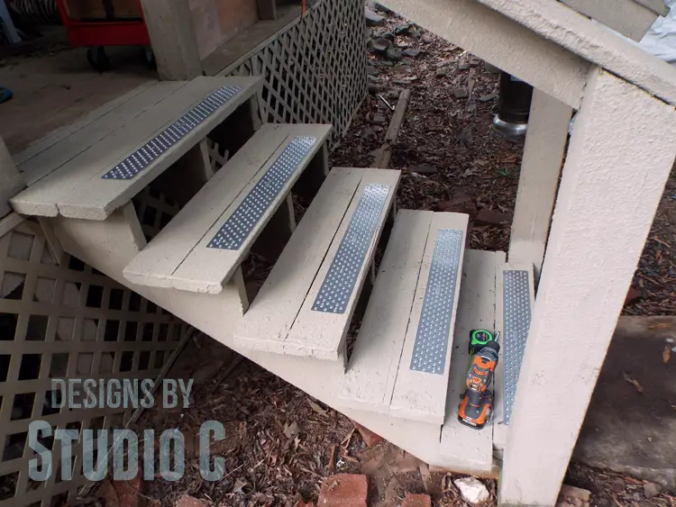 Installing Handi-Treads on Exterior Stairs side view