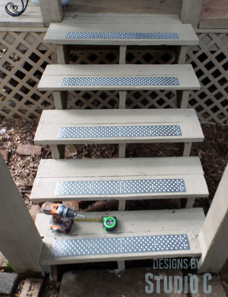 Installing Handi-Treads on Exterior Stairs front view