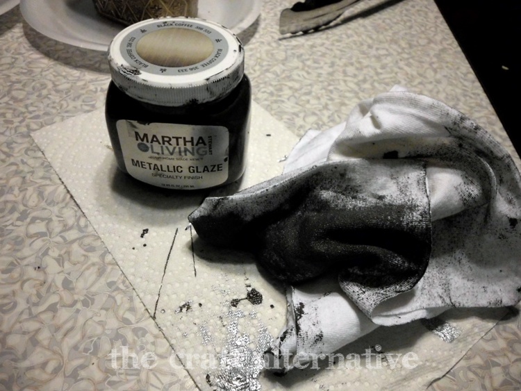 Painting Glass Bottles apply glaze