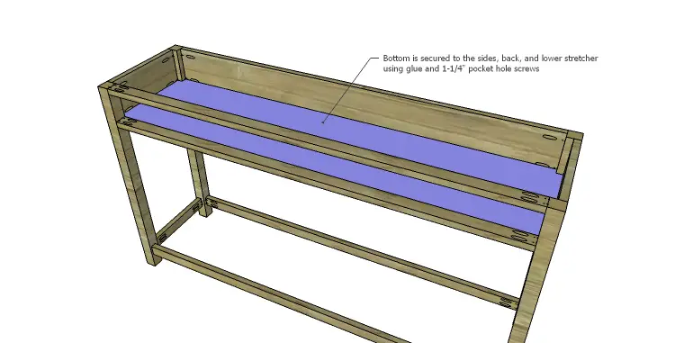 DIY Plans to Build an Elmore Console Table with Stools_Bottom 2