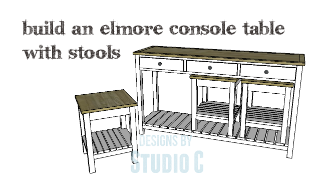 DIY Plans to Build an Elmore Console Table with Stools_Copy