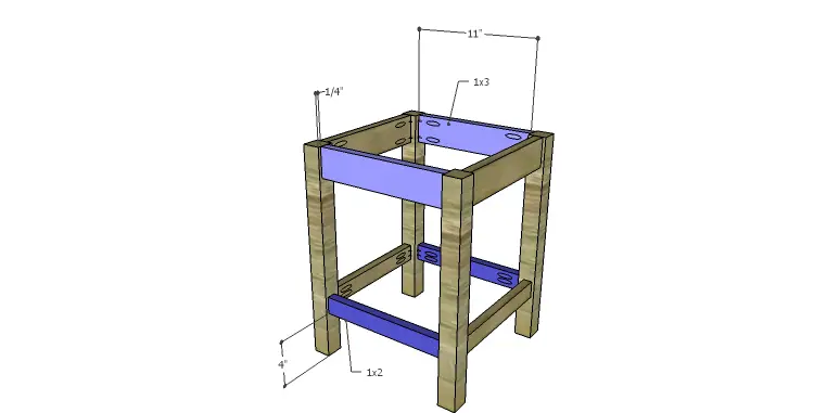 DIY Plans to Build an Elmore Console Table with Stools_Stool Stretchers