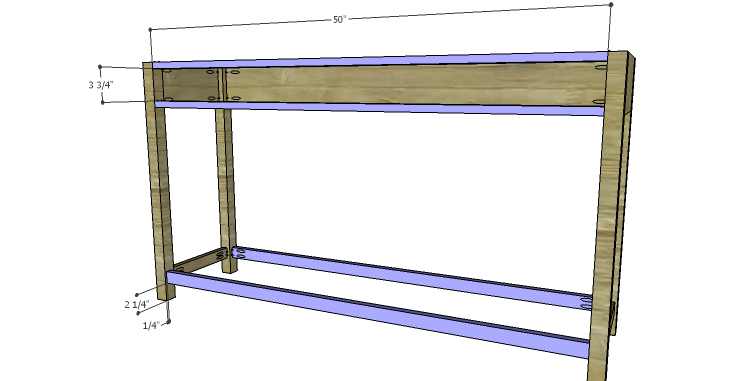 DIY Plans to Build an Elmore Console Table with Stools_Stretchers
