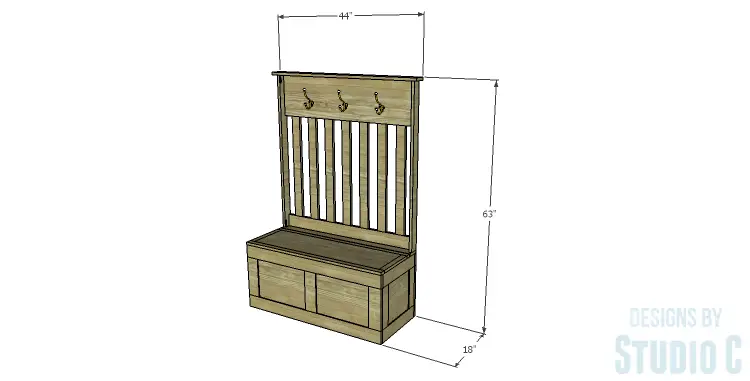 DIY Plans to Build a Slatted Hall Bench