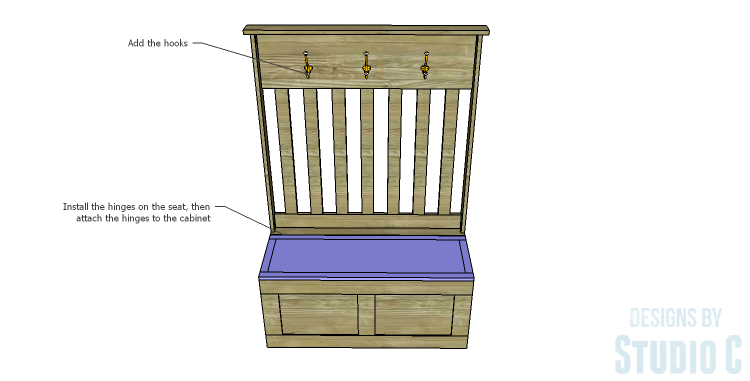 DIY Plans to Build a Slatted Hall Bench_Seat 2