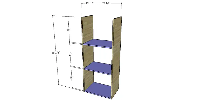 DIY Plans to Build a Daisy Bookcase_Sides & Shelves