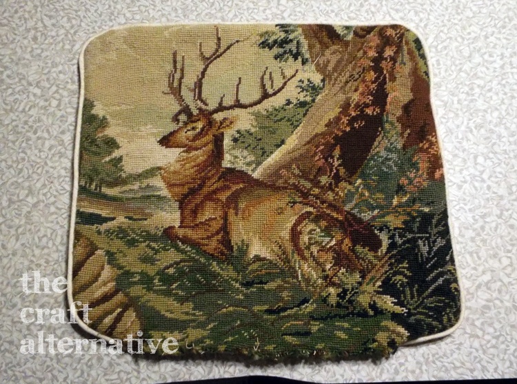 Make a Pillow with a Needlepoint Piece sew the front to the back and turn