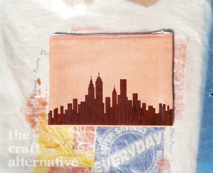 Ink Dye on a Canvas Pouch coat canvas with the dye