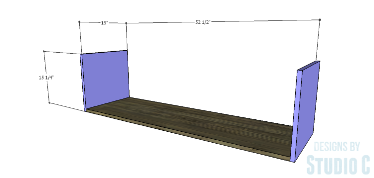 DIY Plans to Build an Ironton Media Console_Sides & Bottom