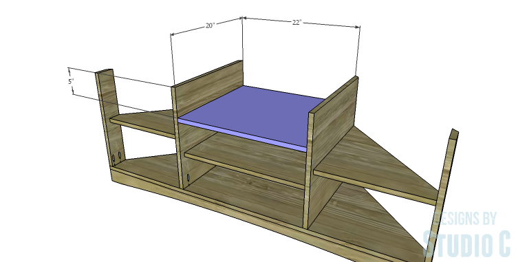 DIY Plans to Build a Rushton Media Stand_Upper Center Shelf