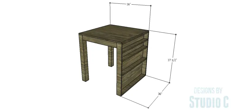 DIY Plans to Build a Storage Counter Height Table