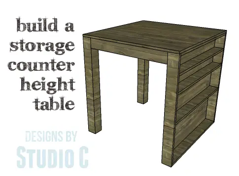 plans counter height table,diy counter height table,build counter height table,storage counter height table