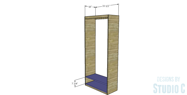 DIY Plans to Build a Single Door Armoire_Lower Shelves