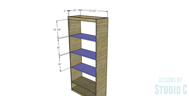 DIY Plans to Build a Single Door Armoire_Upper Shelves