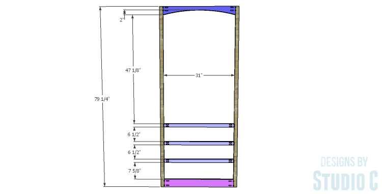 DIY Plans to Build a Bombay Bookcase_Front Frame 1