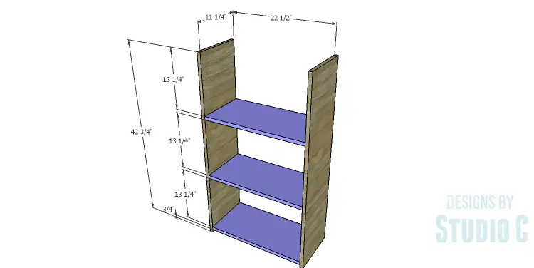 DIY Plans to Build a Kase Bookshelf_Sides & Shelves