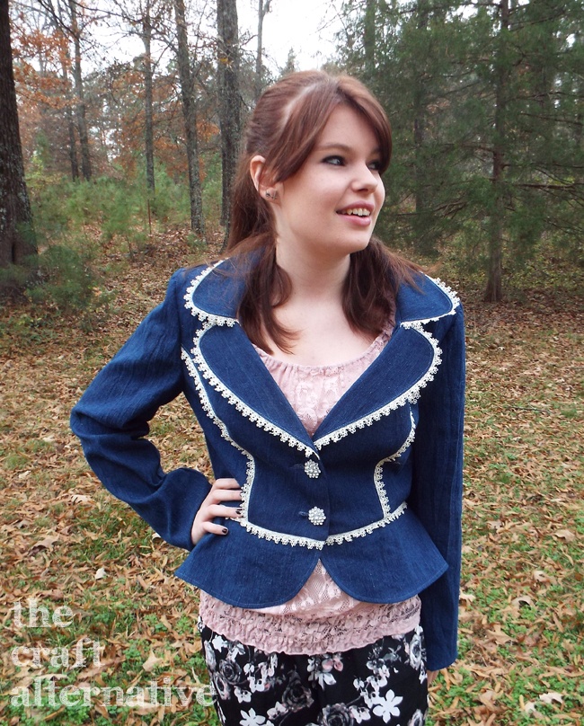 Pyramid Collection Knock Off Jacket Hand on Hip