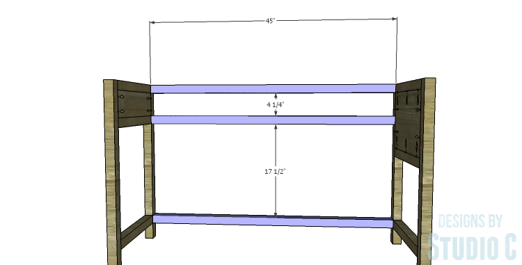 DIY Plans to Build a Mardell Writing Desk_Rear Stretchers
