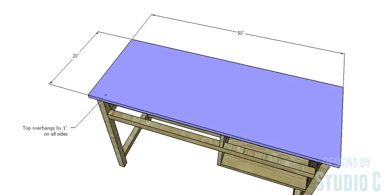 DIY Plans to Build a Mardell Writing Desk_Top