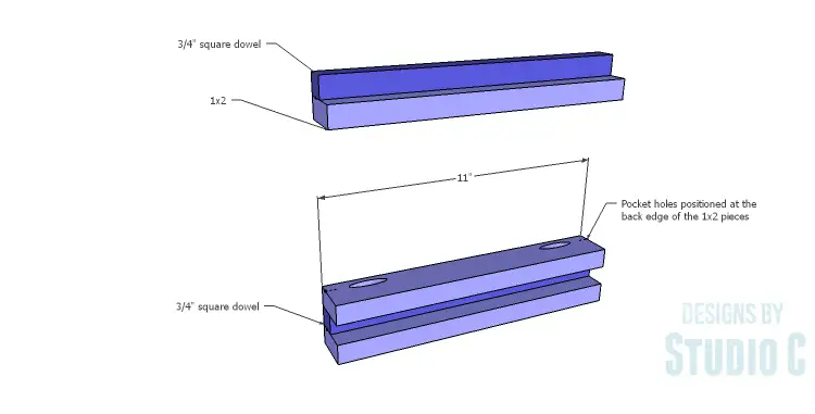DIY Plans to Build a Holly Bookcase_Side Stretchers