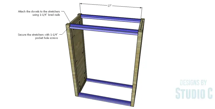 DIY Plans to Build a Holly Bookcase_Stretchers