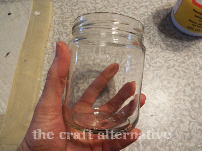 Add Glitter and Frosted Vinyl to a Recycled Jar_Empty Jar