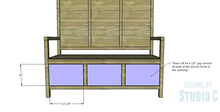 DIY Plans to Build a Storage Settee_Drawer Fronts