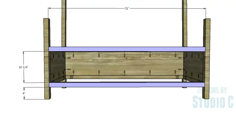 DIY Plans to Build a Storage Settee_Front Stretchers