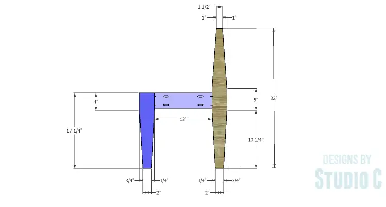 DIY Furniture Plans to Build a Curved Seat Bench_Leg Assemblies