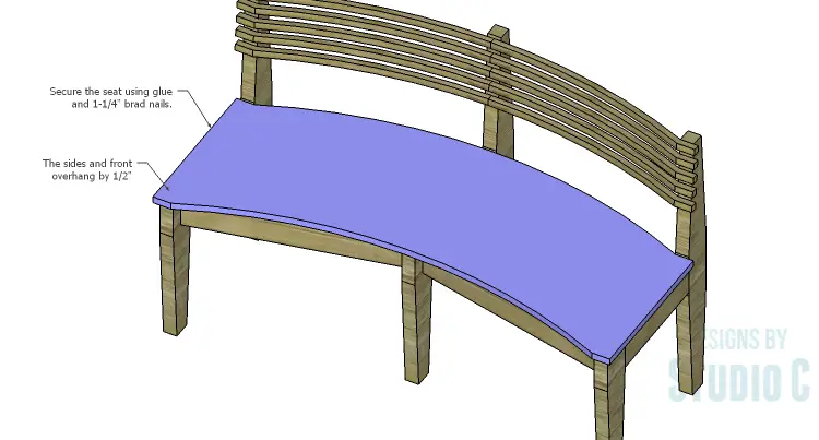 DIY Furniture Plans to Build a Curved Seat Bench_Seat 2