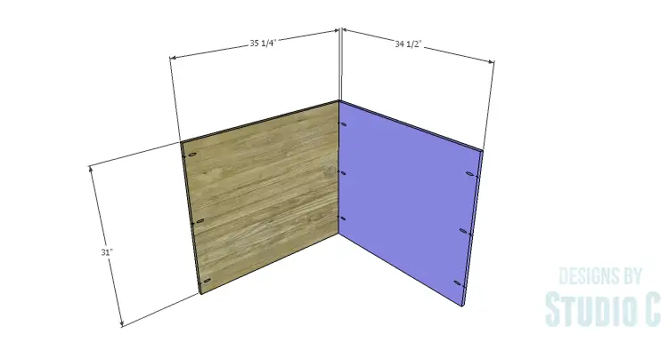 DIY Plans to Build a Diagonal Corner Base Kitchen Cabinet_Back