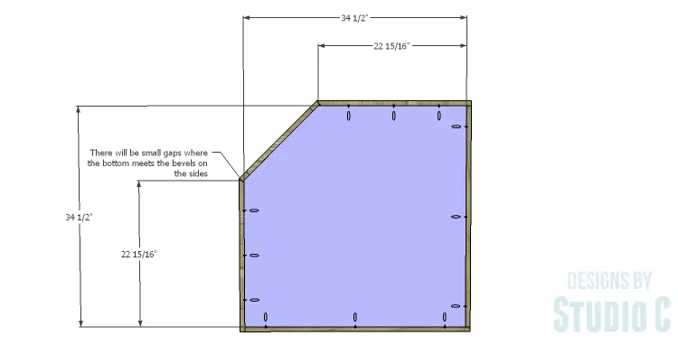 DIY Plans to Build a Diagonal Corner Base Kitchen Cabinet_Shelf 1
