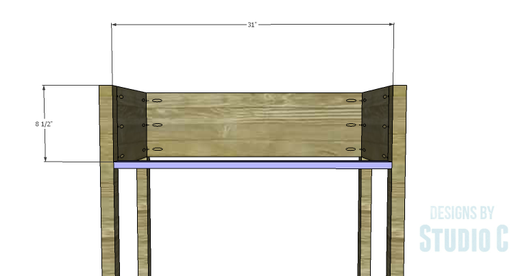 DIY Plans to Build a Porter Console Table_Front Stretcher