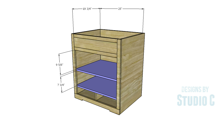 DIY Plans to Build a Trunk Style Bath Vanity_Shelves