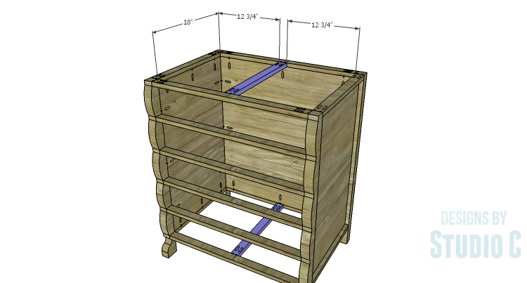 DIY Plans to Build a Scalloped Leg Dresser_Stretcher Supports