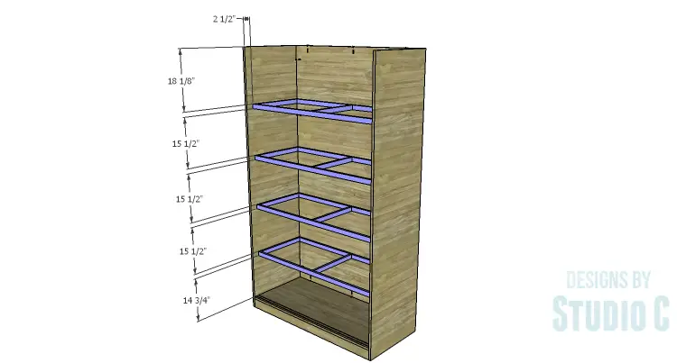 DIY Plans to Build a Sliding Door Pantry_Shelf Frames 2