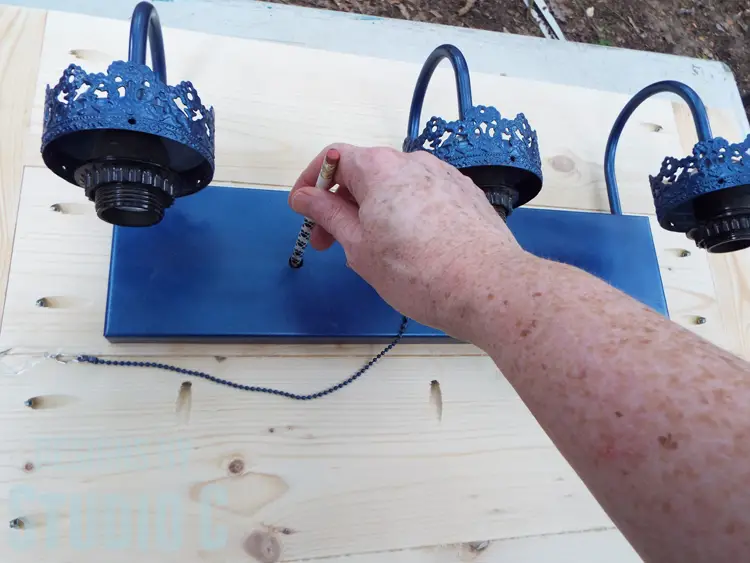 How to Make a Wall Mounted Lighting Piece_Marking Holes