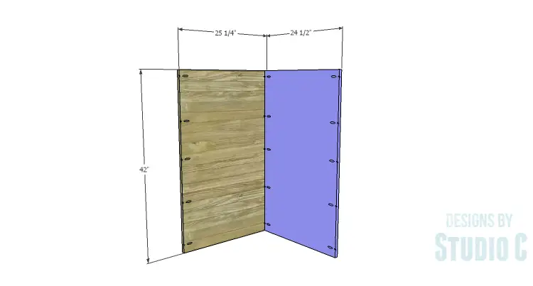 DIY Plans to Build a Tall Diagonal Face Upper Corner Cabinet_Back