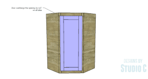 DIY Plans to Build a Tall Diagonal Face Upper Corner Cabinet