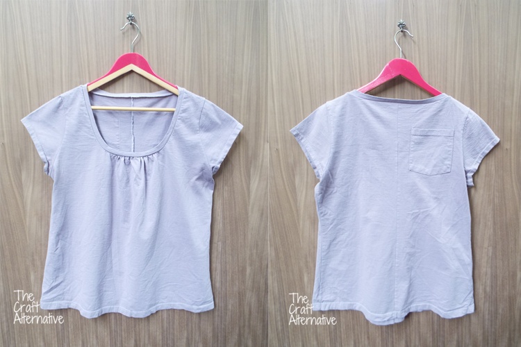 Make a Top Using a Man's T-Shirt as Fabric_Lavendar