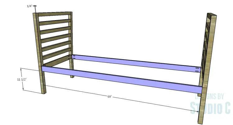 DIY Plans to Build a Penn Outdoor Daybed_Front & Back Aprons
