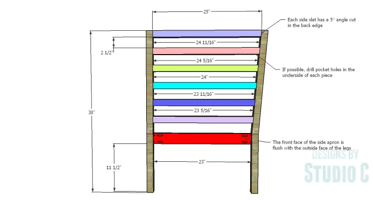 DIY Plans to Build a Penn Outdoor Daybed_Side Slats & Framing